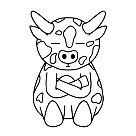 Cow with face expression, emotion, vector artのイラスト素材