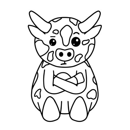 Cow with face expression, emotion, vector artのイラスト素材