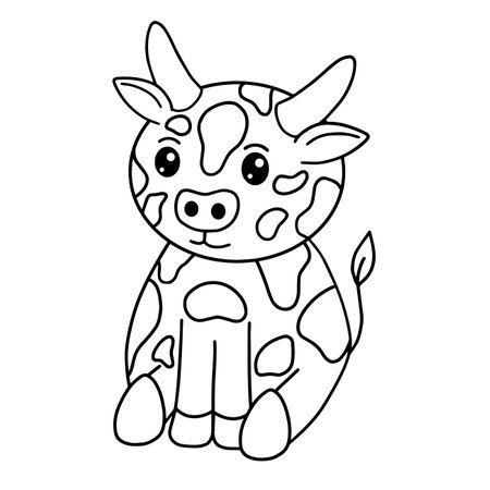 Cow with face expression, emotion, vector artのイラスト素材