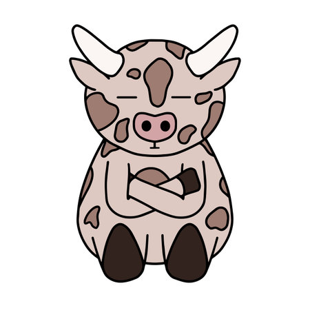 Cow with face expression, emotion, vector artのイラスト素材