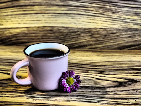 The Little Black Coffee in the Cupの写真素材