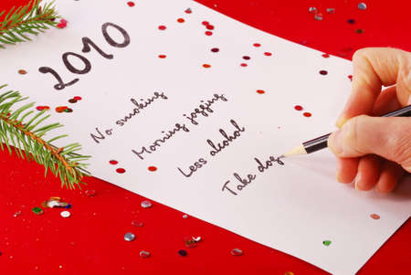 The list of cases that must be made in new yearの写真素材