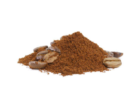 Coffee beans and groundの写真素材