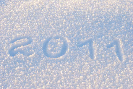 Text 2011 written on snow patternの写真素材