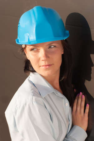Portrait of  young engineer on  construction siteの写真素材