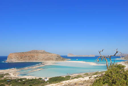 View of the lagoon Ballos(Balos) and the island Gramvousa, Crete, Greece 
の写真素材