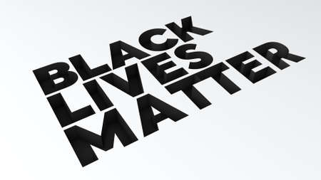 3D Render: Black Lives Matter - Black Text on a Flat White Background.の写真素材