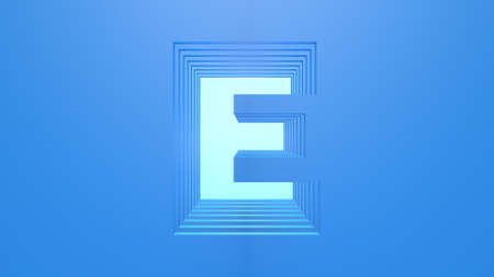 A 3D capital letter in light blue color with a dark blue background. Layered design.の写真素材