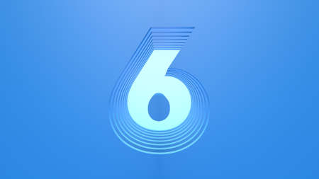 A 3D number in light blue color with a dark blue background. Layered design.の写真素材