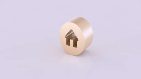 3D isolated golden colored slice of a cylinder seen from side view containing technology icons. On a white background.の写真素材