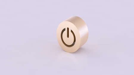 3D isolated golden colored slice of a cylinder seen from side view containing technology icons. On a white background.の写真素材
