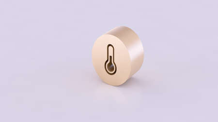 3D isolated golden colored slice of a cylinder seen from side view containing technology icons. On a white background.の写真素材