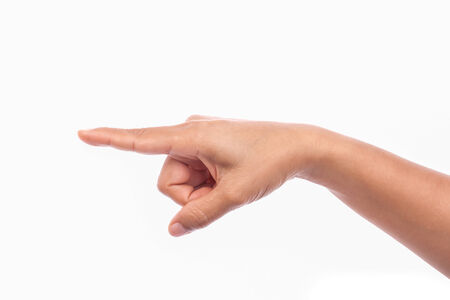Woman hand isolated on whiteの写真素材