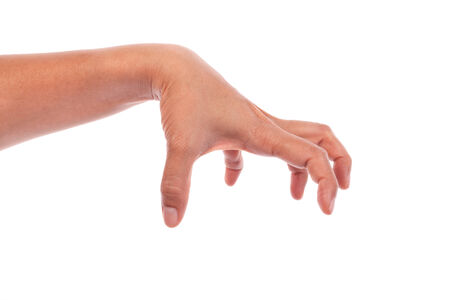 Woman hand isolated on whiteの写真素材