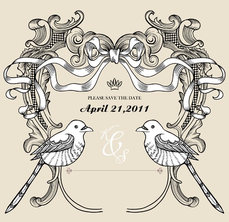 sweet card best for wedding invitation cardのイラスト素材