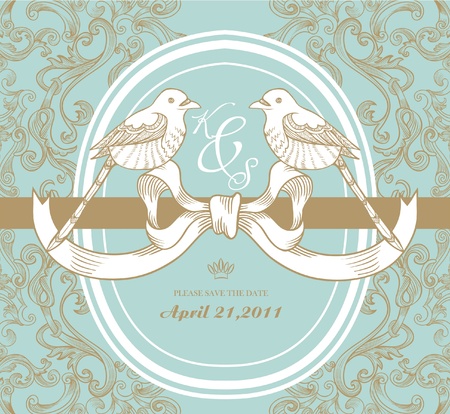 vintage invitation cardのイラスト素材