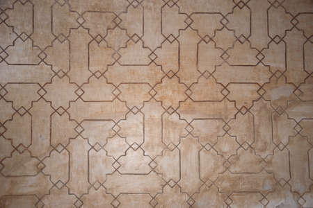 Beautifull background of the ornamental wall of Alhambra, Granada Spainの写真素材