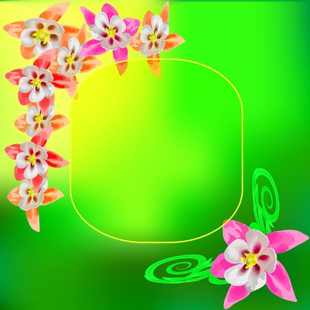 Aquilegia abstract flora art artistic backgroundのイラスト素材