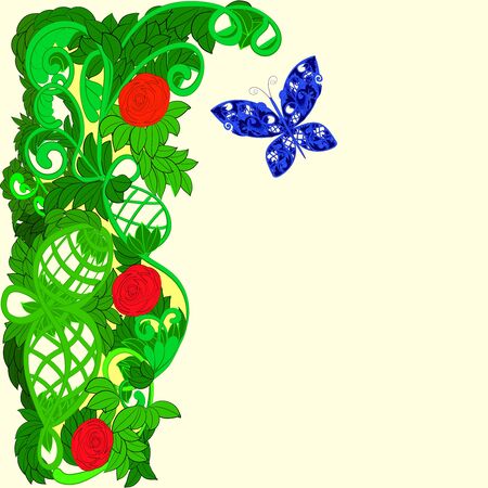 fantasy flower frameのイラスト素材