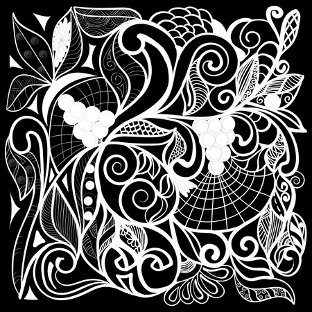 fantasy floral ornamentのイラスト素材