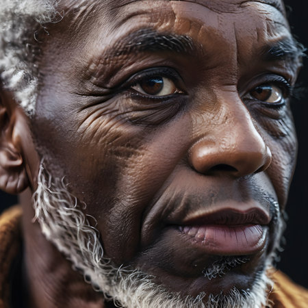 Portrait of an elderly African man with a beard and mustache.. generated by AIの素材