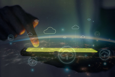 View of a Cloud technology icon displayed on a futuristic interface - Technology concept