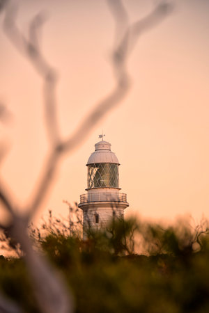 Close-up Lighthouse during sunset in Australiaの写真素材