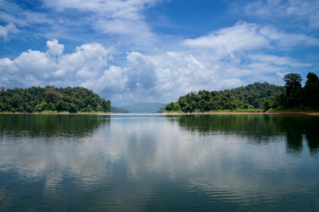 Landscape view of Mae Tam reservoir at Chiang Rai province, Thailand.の写真素材