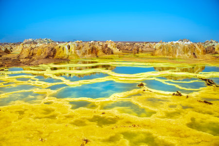 Dallol volcano, Danakil Depression, Ethiopiaの写真素材