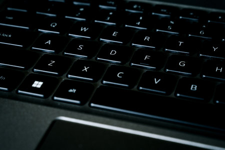 Close-up of black computer keyboardの写真素材