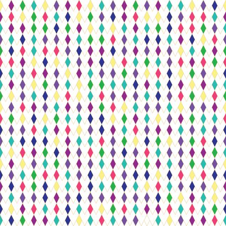 vector illustration. colorful tiny diamonds vertical stripes seamless repeat pattern.のイラスト素材