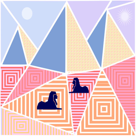 vector background for the three pyramids Suitable for walls, posters, and historical exhibitions interested in the ancient Egyptian civilization, designed in a modern and elegantのイラスト素材