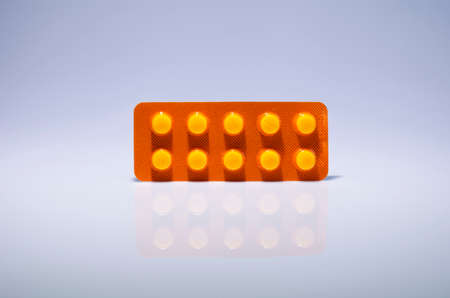 Orange Blister Pills With Fresh Vitaminsの写真素材
