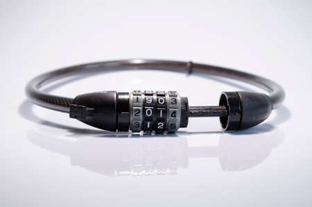 A close up of bike combination lockの写真素材