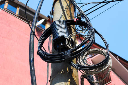 Coupling for connecting optical communication cables readyの写真素材