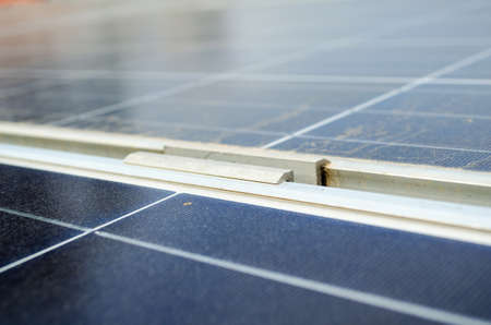 Close up of Solar Panel Clampの写真素材