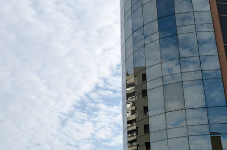 Exterior of glass residential building sunrise viewの写真素材