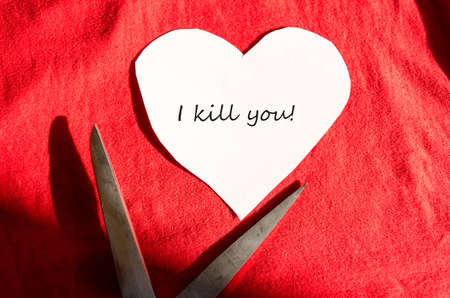 Valentines day card with heart and place for text.の写真素材