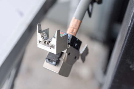 patch cord panel - in work progresの写真素材