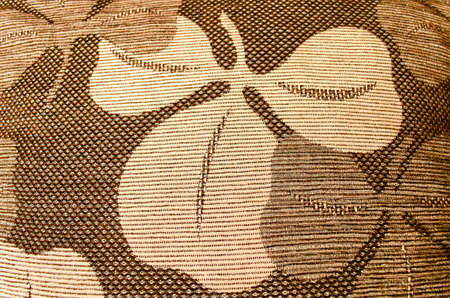 Brown linen texture closeup