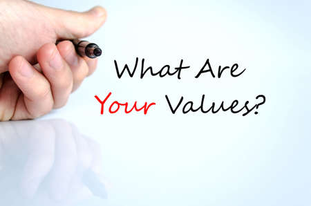 What Are Your Values Concept Isolated Over White Backgroundの写真素材