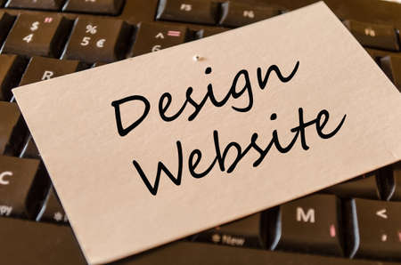 Design website Concept on black keyboardの写真素材