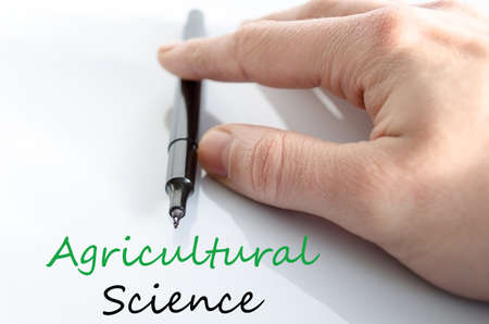 Agricultural science text concept isolated over white backgroundの写真素材