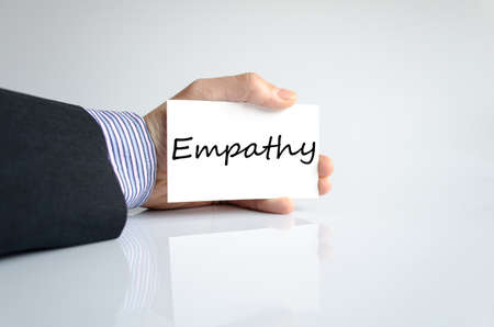 Empathy text concept isolated over white backgroundの写真素材