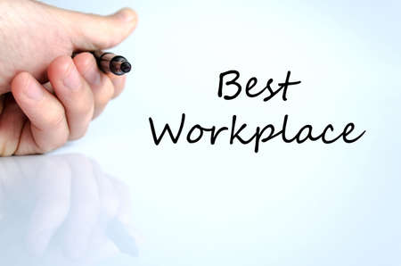 Best workplace text concept isolated over white backgroundの写真素材