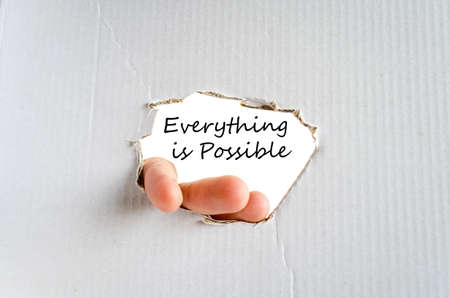 Everything is possible text concept isolated over white backgroundの写真素材