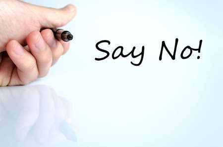 Say no text concept isolated over white backgroundの写真素材