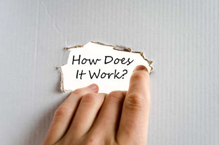 How does it work text concept isolated over white backgroundの写真素材
