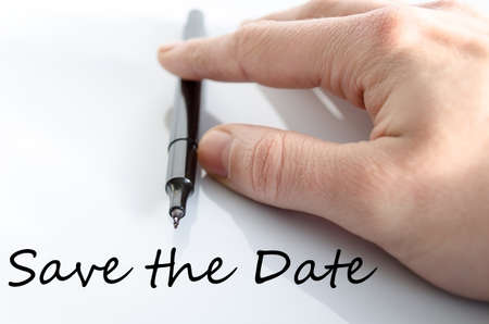 Save the date text concept isolated over white backgroundの写真素材