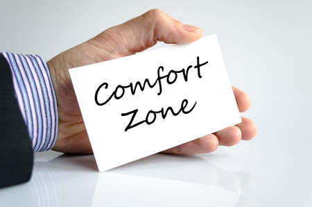 Comfort zone text concept isolated over white backgroundの写真素材